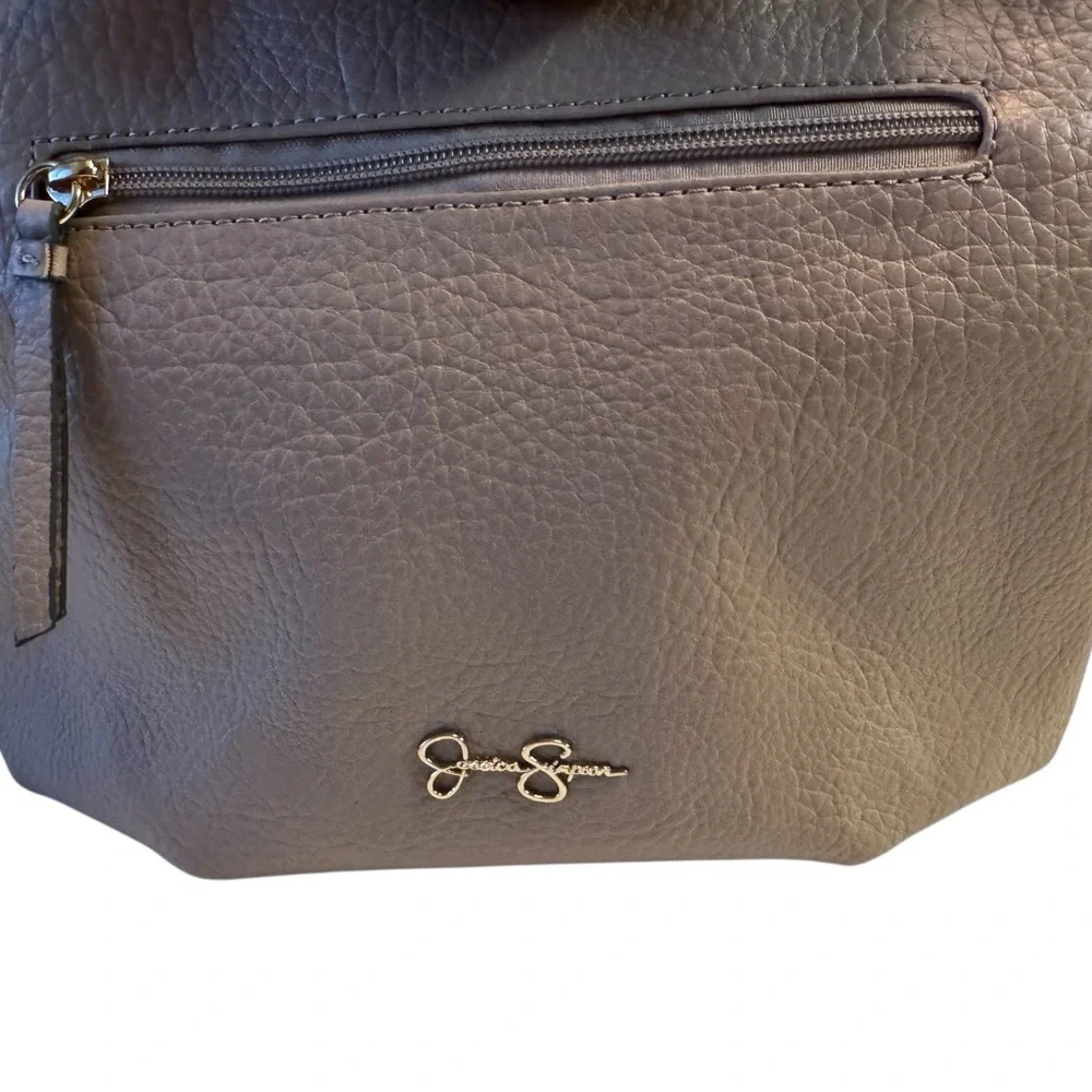 Jessica Simpson Elegant Modern Tan Taupe Shoulder Bag Purse Chain Handle CLEAN